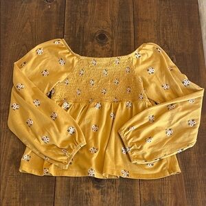 Old Navy Mustard Floral Blouse